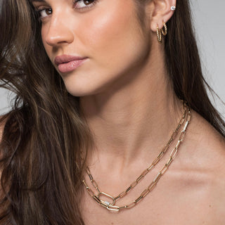 9k Yellow Gold Silver-Filled Twisted Hoop Earrings - Small