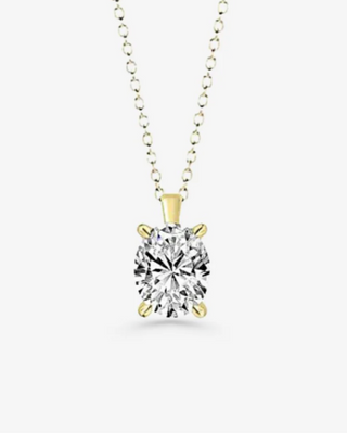 Aisha 18k yellow gold pendant with 0.70ct oval-cut lab-grown diamond
