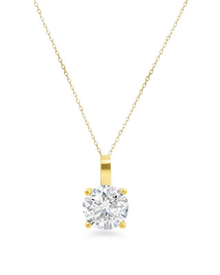 Alessandra 9k yellow gold necklace with 1.01ct round brilliant lab-grown diamond