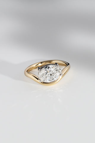 Anika - Oval 'Wave' Solitaire Engagement Ring