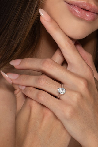 Arden - Pear Shaped Halo Engagement Ring