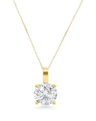 Auri 9k yellow gold necklace with 1.54ct round brilliant lab-grown diamond
