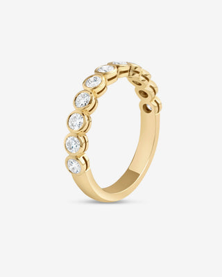 Ayla 18k yellow gold 0.73ct round brilliant natural diamond bezel wedding ring, G-H colour, SI1-SI2 clarity