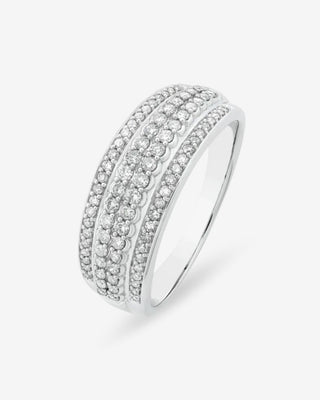 Baylee 9k white gold mined diamond multi-row dress ring, 0.50ct total, HI colour P1 clarity