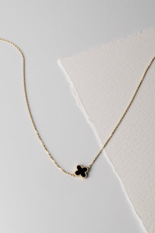 Black Onyx Clover Necklace