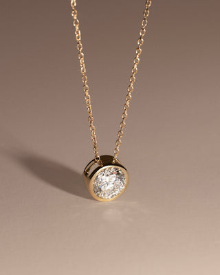 Bowie 9k yellow gold bezel set slider pendant with 1.00ct round brilliant lab-grown diamond