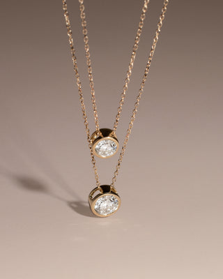 Bowie 9k yellow gold bezel set slider pendant with 1.00ct round brilliant lab-grown diamond
Raven 9k yellow gold bezel set slider pendant with 0.50ct round brilliant lab-grown diamond