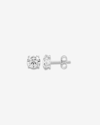 Calissa 9k white gold 0.50ct round brilliant lab-grown diamond stud earrings, E-F colour, VS1-VS2 clarity