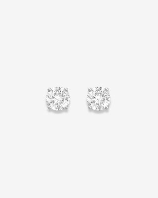 Cattleya 18k white gold 1.00ct round brilliant lab-grown diamond stud earrings, E-F colour, VS clarity