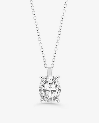 Chantara 18k white gold pendant with 0.70ct oval-cut lab-grown diamond
