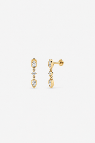Nash - 0.33ct Marquise & Round Diamond Drop Earrings
