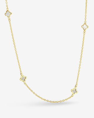 9k Yellow Gold Mini Clover Necklace