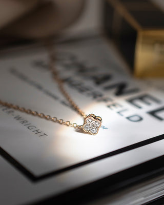 9k Yellow Gold 0.25ct Lab-grown Diamond Clover Pendant - Chain Sold Separately