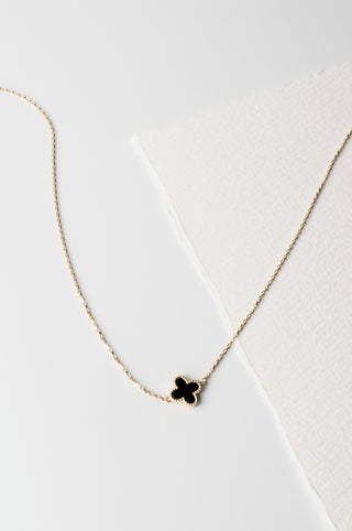 Onyx Clover Necklace