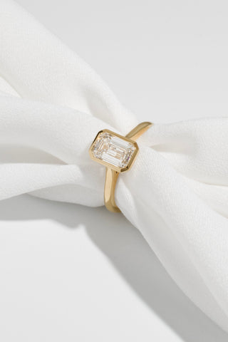 Elizabeth - Emerald Bezel Engagement Ring
