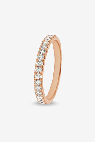 Eve 18k rose gold round brilliant diamond eternity ring, 0.34ct total, GH colour SI clarity