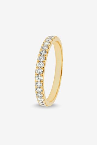 Eve 18k yellow gold 0.34ct round brilliant natural diamond wedding ring, G-H colour, SI clarity