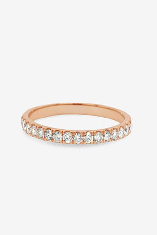 Eve 18k rose gold round brilliant diamond eternity ring, 0.34ct total, GH colour SI clarity