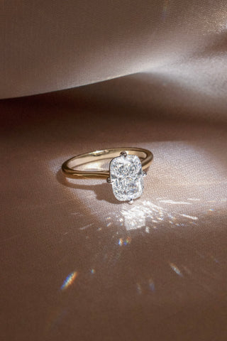 Fleur - Long Cushion Solitaire Engagement Ring