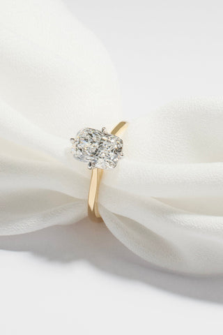 Fleur - Long Cushion Solitaire Engagement Ring