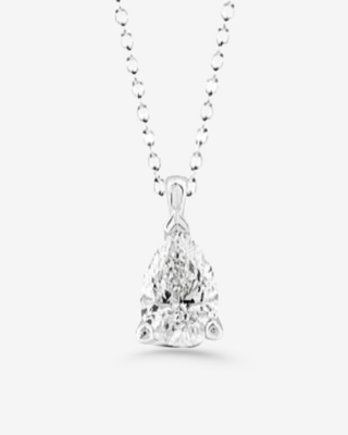 Flora 18k white gold pendant with 0.70ct pear-shaped lab-grown diamond