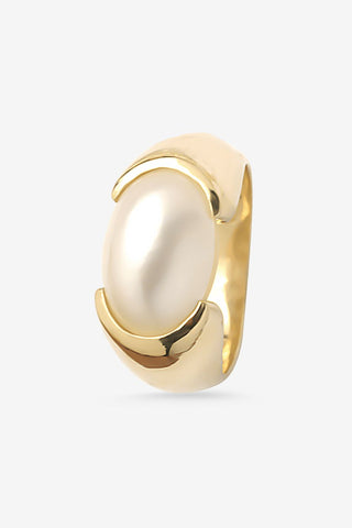 Oval Mabe Pearl Ring