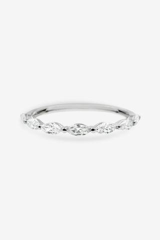 Gracie 18k white gold marquise natural diamond ring, 0.49ct total, FG colour VS clarity