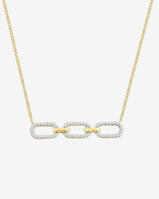 Gwen 9k yellow and white gold diamond paperclip necklace, 0.20ct total, HI colour I1 clarity