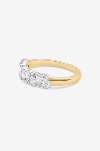 Hallie 18k yellow and white gold 0.85ct pear cut lab-grown diamond wedding ring, F colour, VS2 clarity