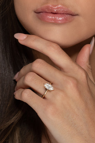 ﻿﻿Harper - Marquise Solitaire Engagement Ring