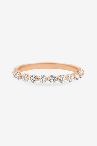 Hazel 18k rose gold 0.42ct round brilliant natural diamond bubble wedding ring, F-G colour, SI clarity