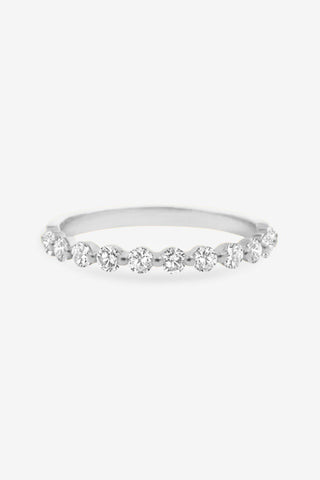 Hazel 18k white gold 0.47ct round brilliant diamond bubble wedding ring, G-H colour, SI clarity
