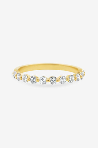Hazel 18k yellow gold round brilliant natural diamond ring, 0.47ct total, GH colour SI clarity