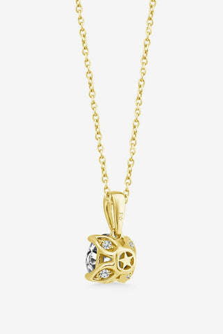 Indi 18k yellow gold 1.24ct star-cut lab-grown diamond pendant, E colour, VS1 clarity