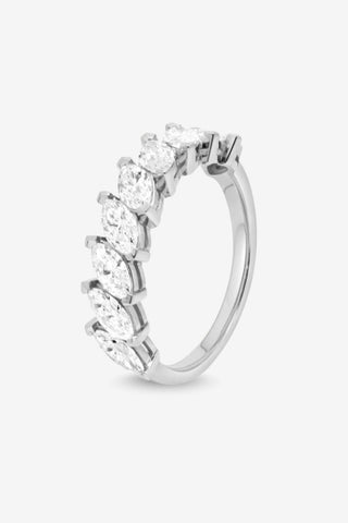 Jade 18k white gold 1.35ct marquise cut lab-grown diamond wedding ring, D-E-F colour, VVS clarity