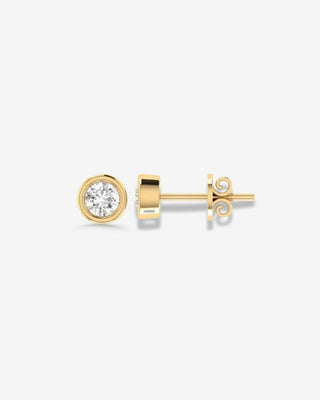 Lara 9k yellow gold diamond bezel set studs, 0.10ct total, G/H colour P1 clarity