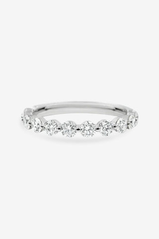 Leah 18k white gold round brilliant natural diamond ring, 0.78ct total, GH colour SI1 clarity