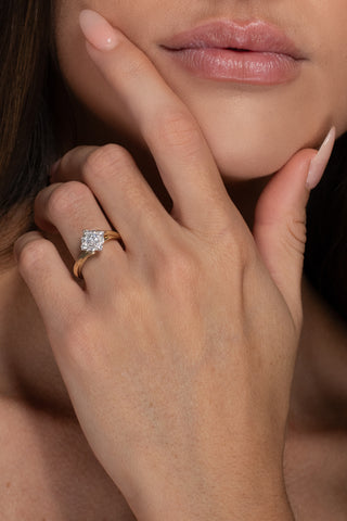 Leni - Round Engagement Ring + Round & Marquise Halo