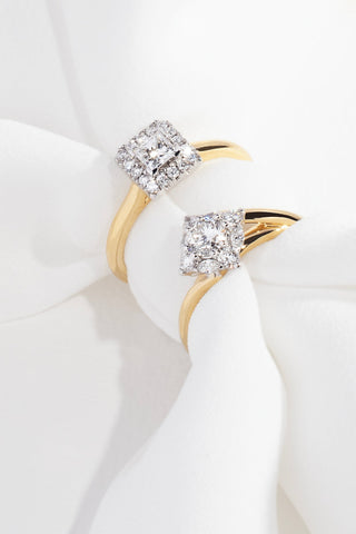 Leni - Round Engagement Ring + Round & Marquise Halo