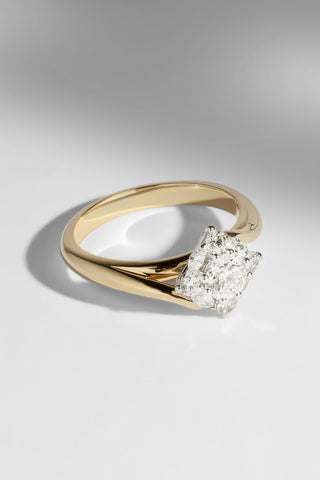Leni - Round Engagement Ring + Round & Marquise Halo