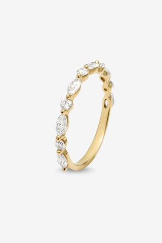 Lilith - YG Marquise & Round Wedding / Eternity / Dress Ring