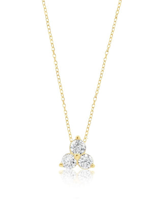 Louisiana 9k yellow gold necklace with 0.50ct round brilliant lab-grown diamond cluster