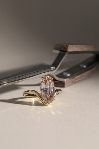 Madison - 3.15ct Lab Diamond Oval Cognac Step Cut Engagement Ring