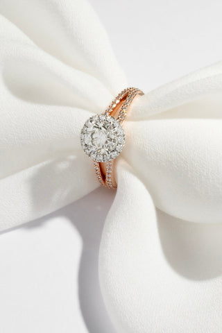 Mira - Round Halo Engagement Ring