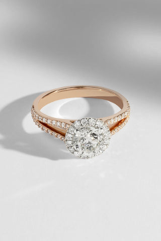 Mira - Round Halo Engagement Ring