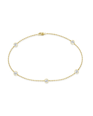 Perrie 9k yellow gold 0.25ct round natural diamond bezel set bracelet, H-I colour, P1 clarity