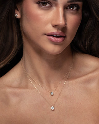 9k Yellow Gold 1.00ct Bezel Set Round Brilliant Cut Lab-Grown Diamond Slider Pendant