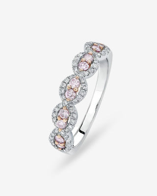 18ct Rose & White Gold Blush Pink & White Diamond - Dress Ring