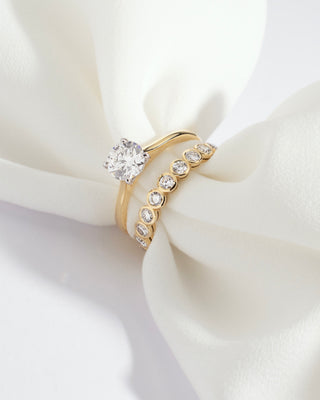 Ayla - YG Round Bezel Wedding / Eternity / Dress Ring