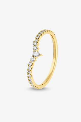 Remi 18k yellow gold round brilliant diamond crown ring, 0.31ct total, H colour P1 clarity